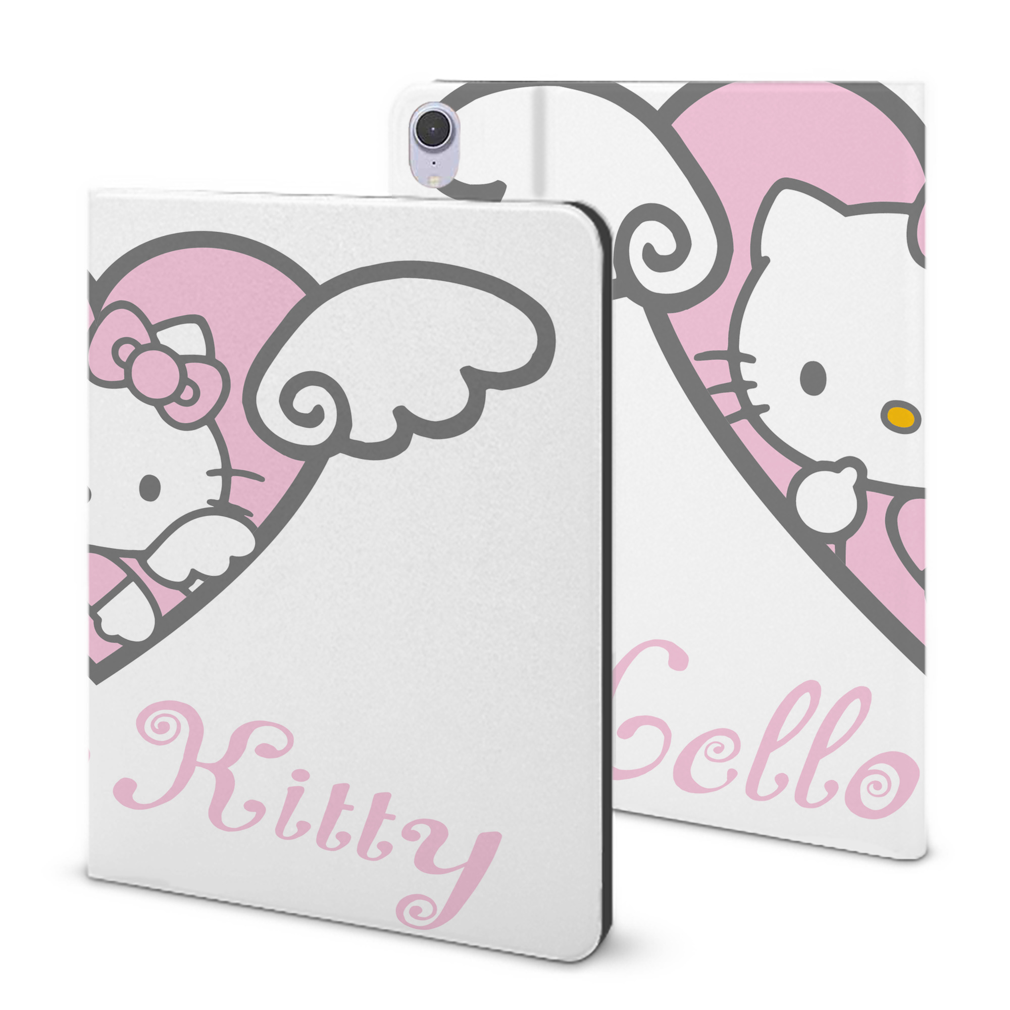 （画像用） Hello Kitty ハローキティ IPad ケース ブック型 PUレザー TPU 耐衝撃 軽量 薄型 ペン収納なし 全面保護 IPad 各モデル対応
